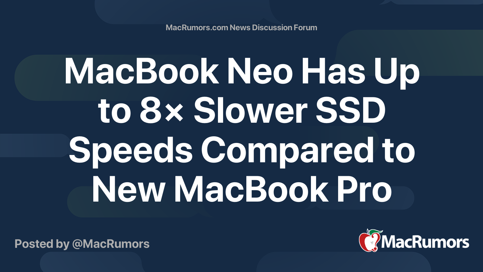 MacBook Neo Has Up to 8× Slower SSD Speeds Compared to New MacBook Pro ...