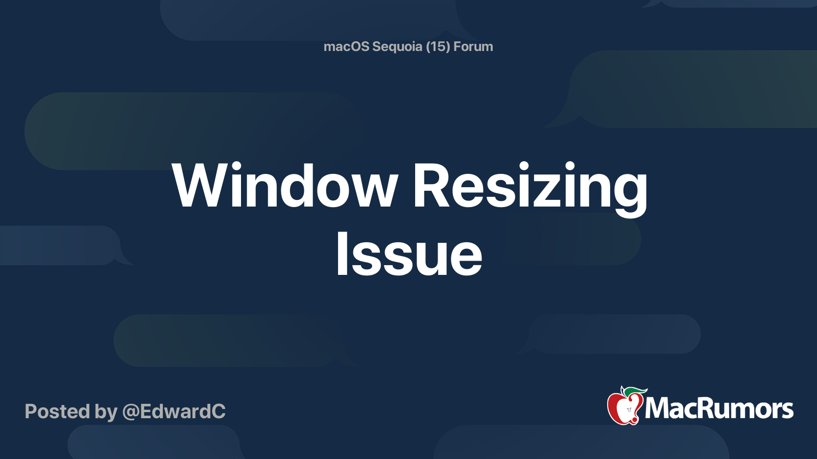 Window Resizing Issue | MacRumors Forums