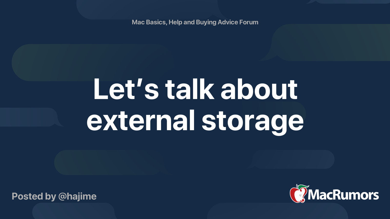 Let’s talk about external storage | MacRumors Forums