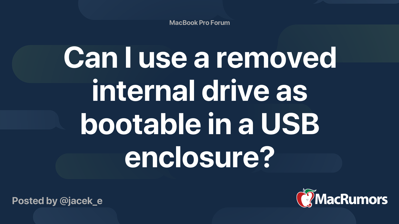 Can I use a removed internal drive as bootable in a USB enclosure ...