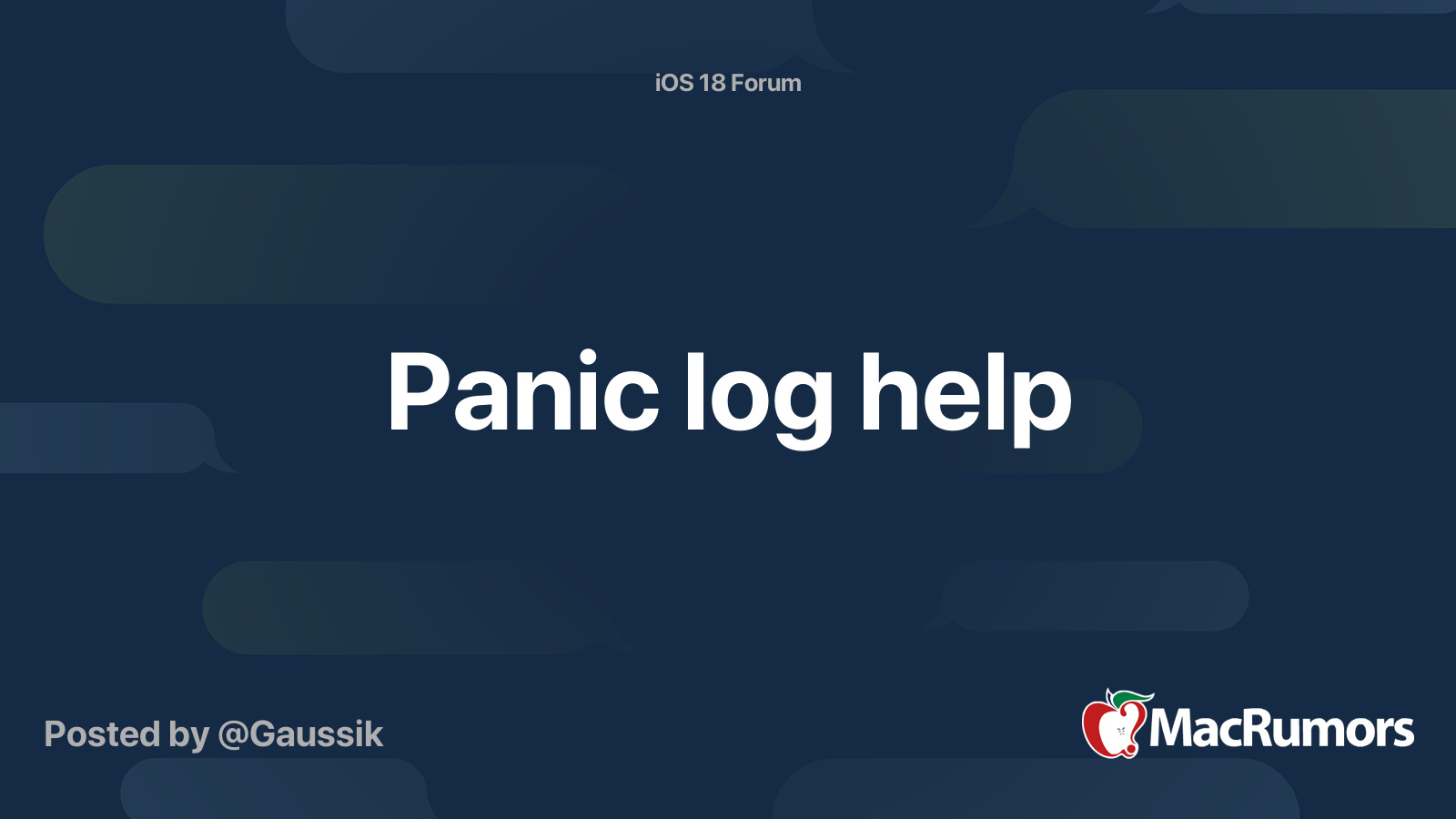 Panic log help | MacRumors Forums