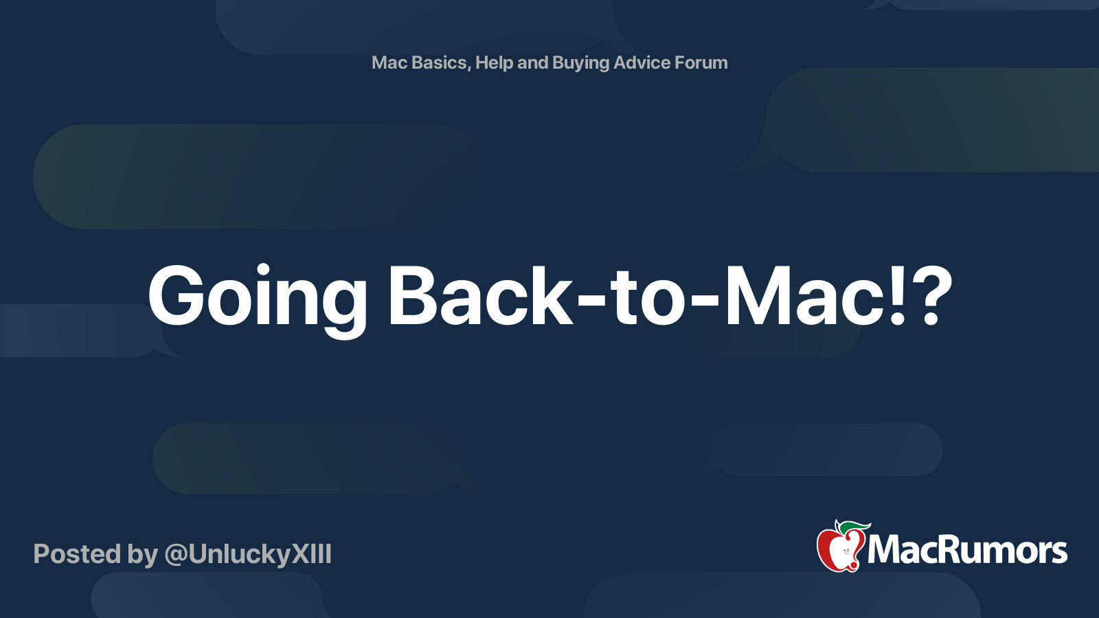 Going Back-to-Mac!? | MacRumors Forums