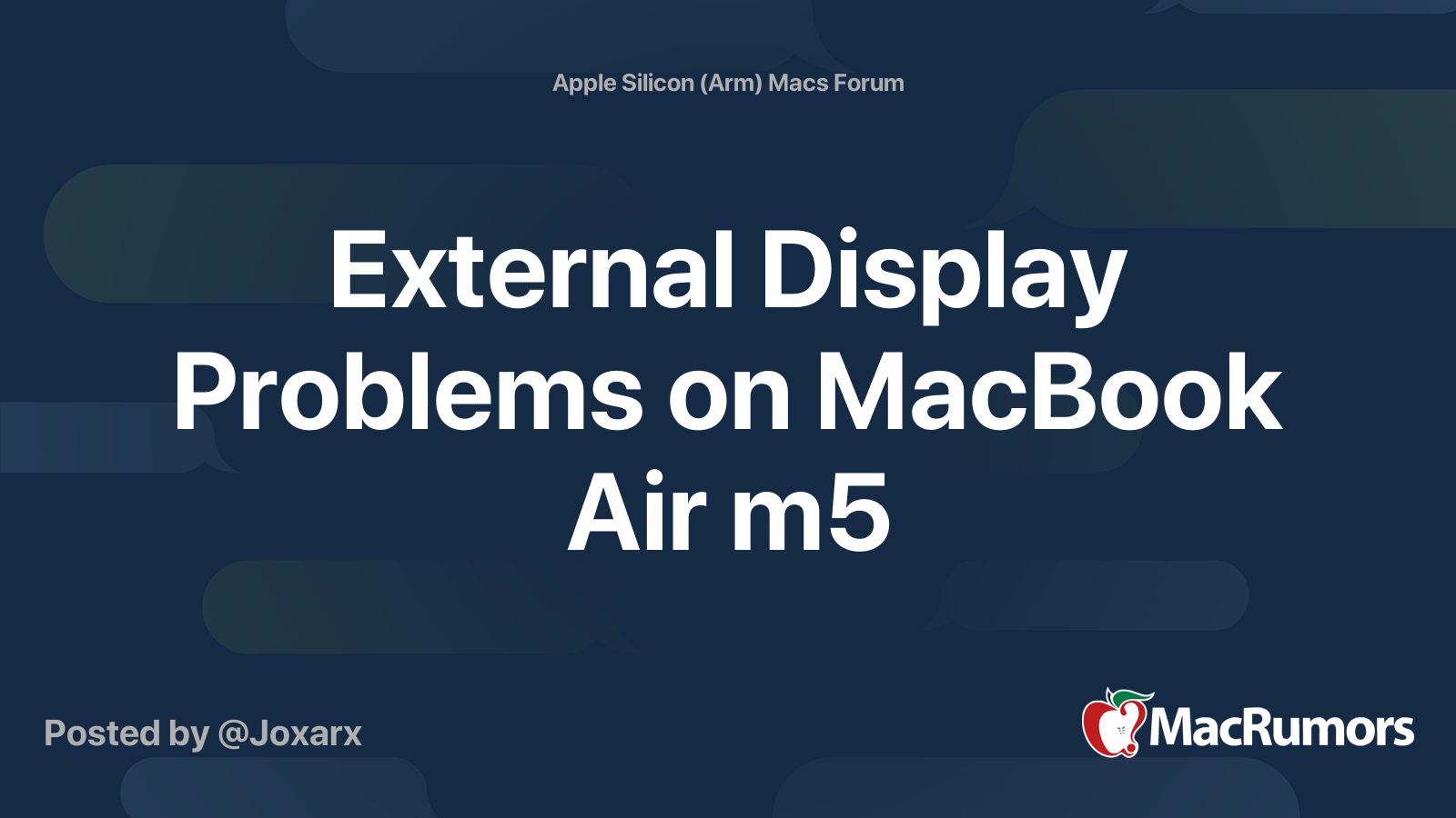 External Display Problems on MacBook Air m5 | MacRumors Forums