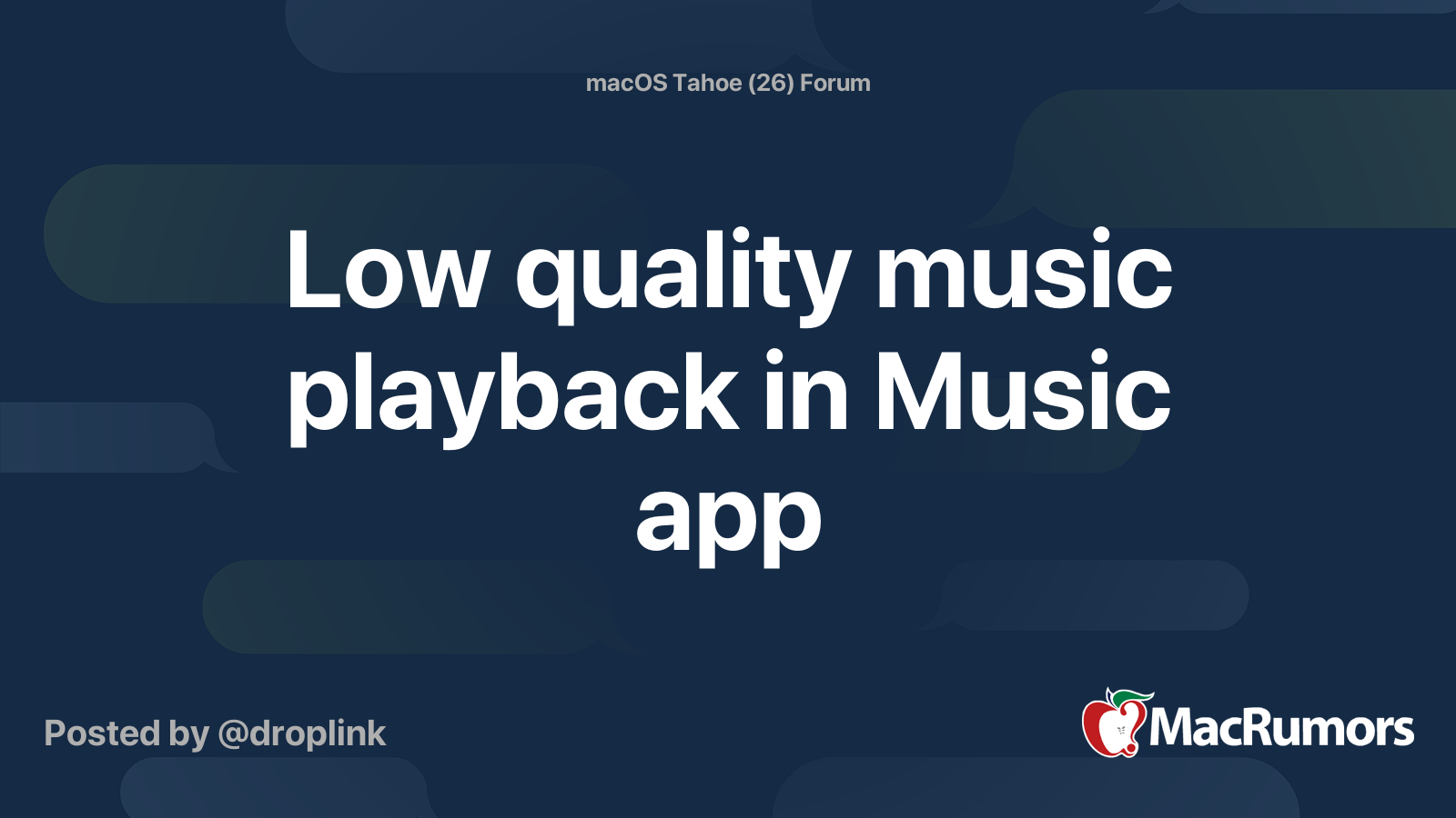 Low quality music playback in Music app | MacRumors Forums