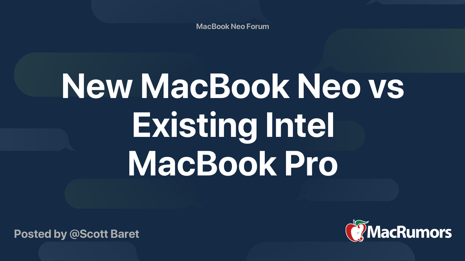 New MacBook Neo vs Existing Intel MacBook Pro | MacRumors Forums