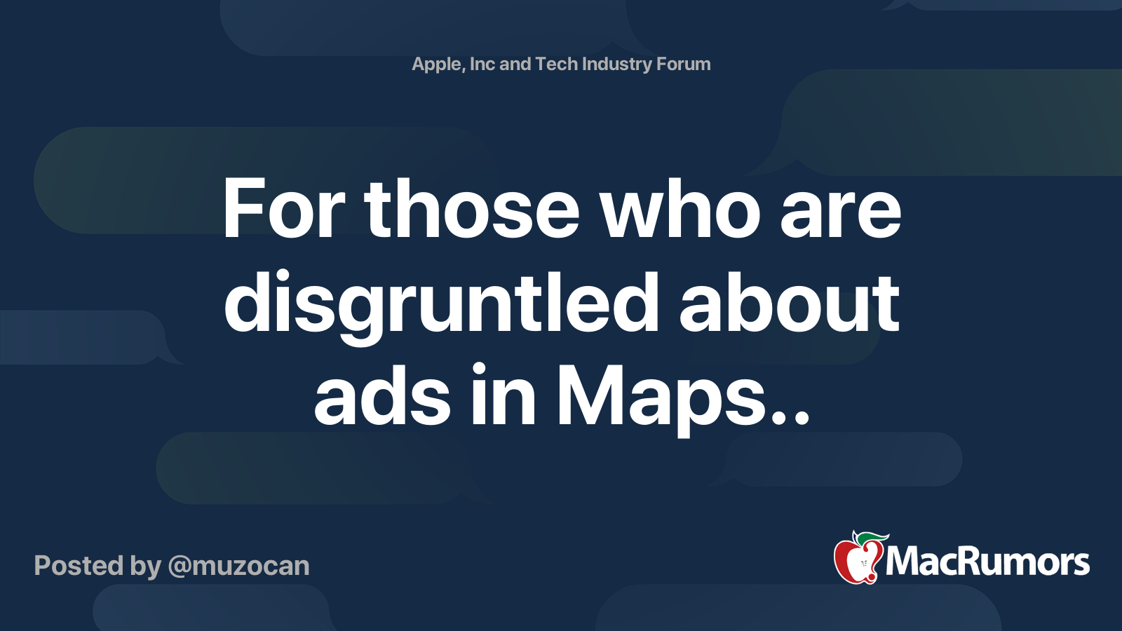 For those who are disgruntled about ads in Maps.. | MacRumors Forums
