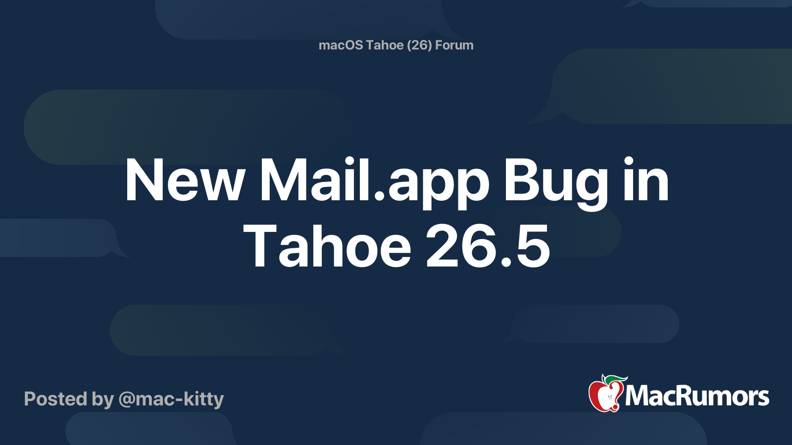 New Mail.app Bug in Tahoe 26.5 | MacRumors Forums