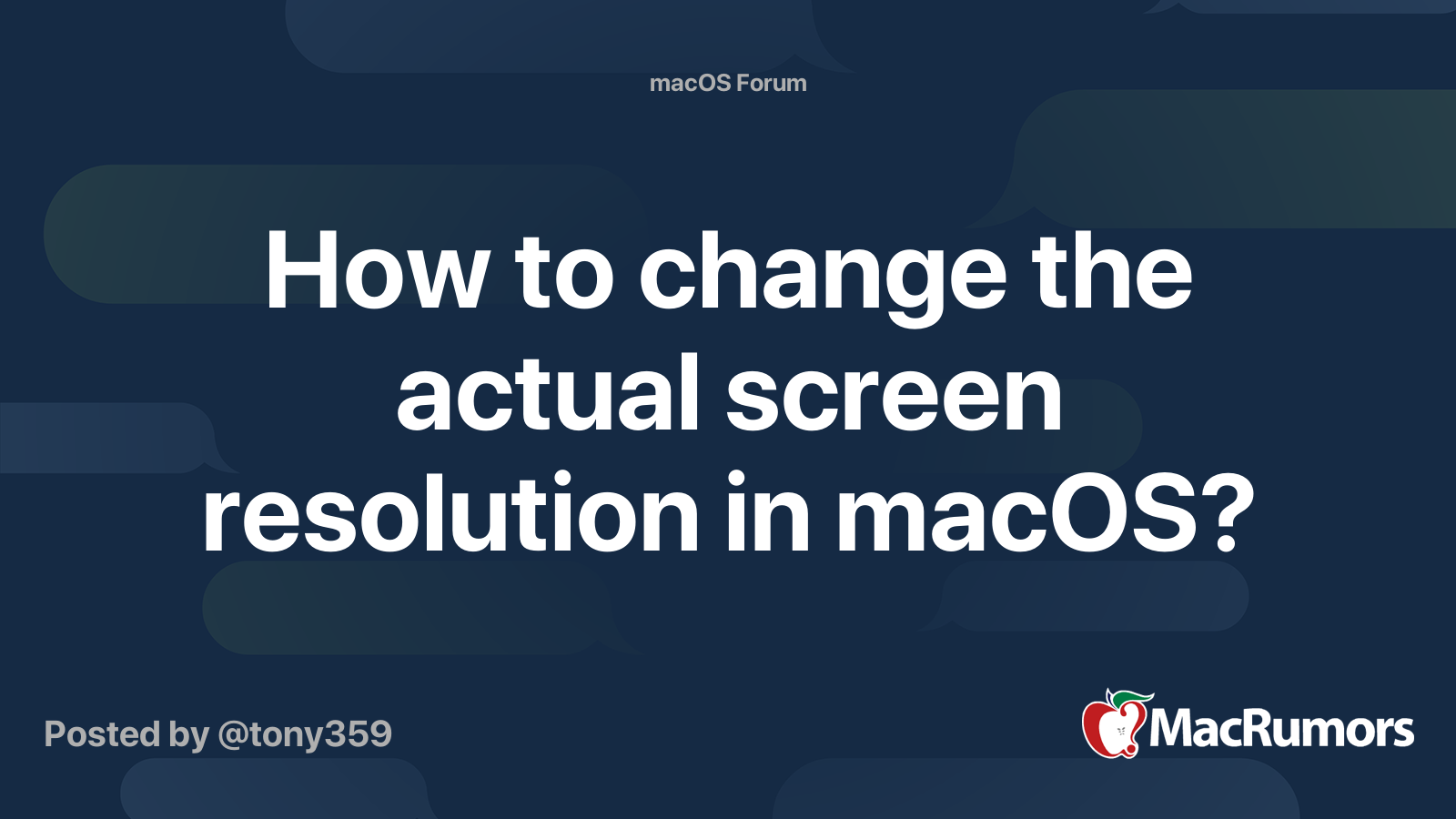 How to change the actual screen resolution in macOS? | MacRumors Forums