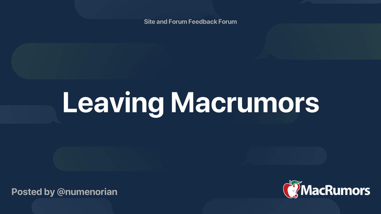 Leaving Macrumors | MacRumors Forums
