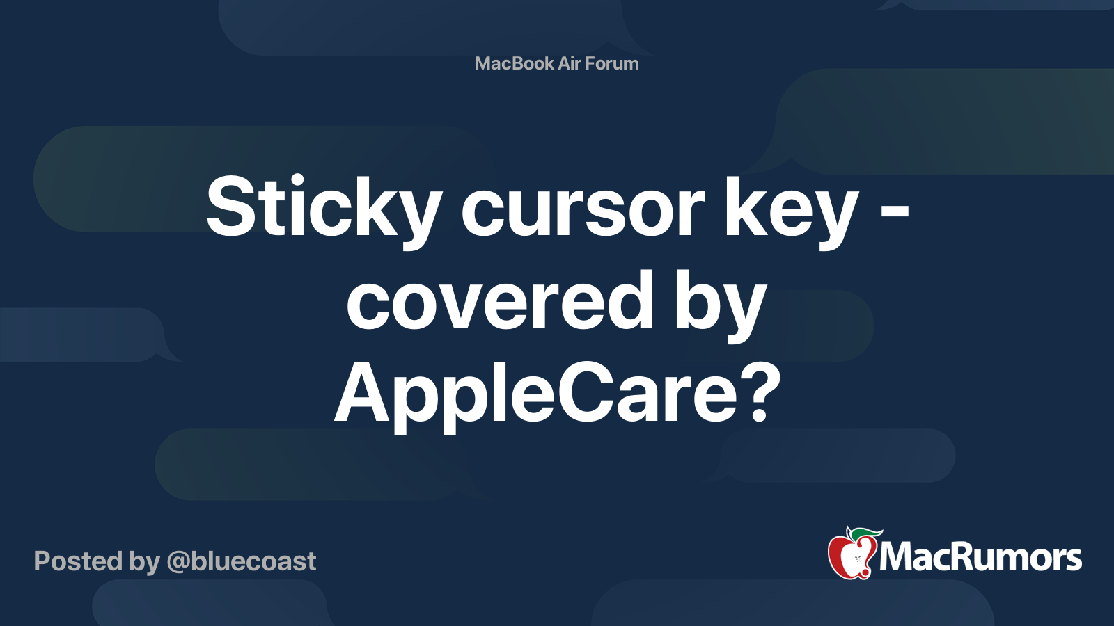 Sticky cursor key - covered by AppleCare? | MacRumors Forums