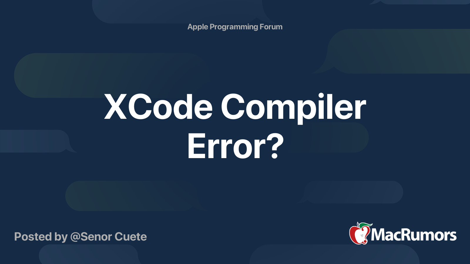 XCode Compiler Error? | MacRumors Forums