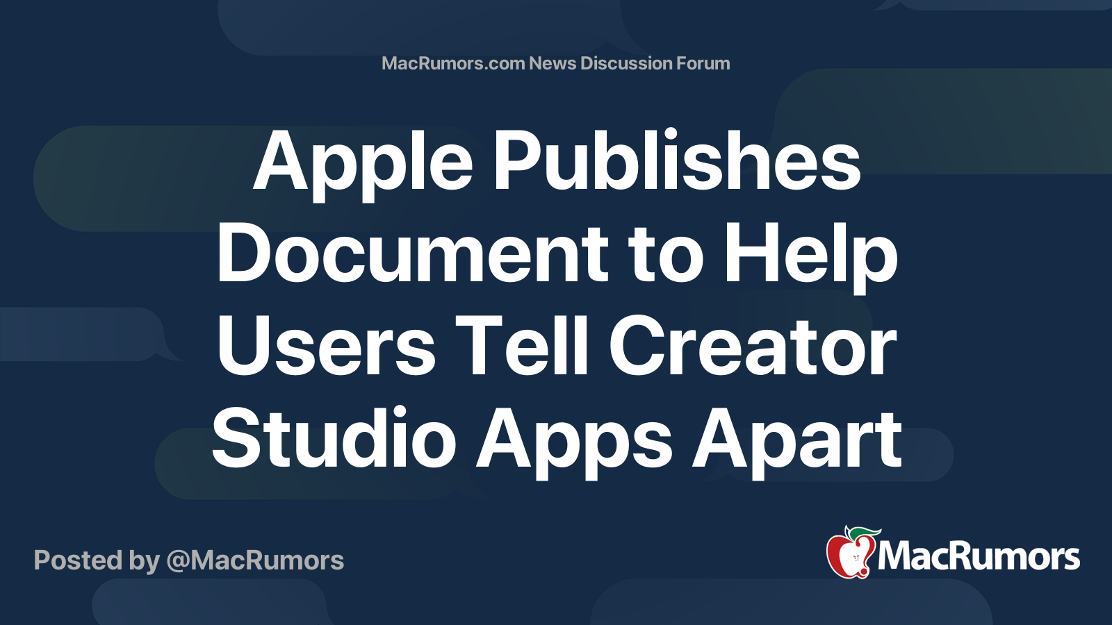 Apple Publishes Document to Help Users Tell Creator Studio Apps Apart ...