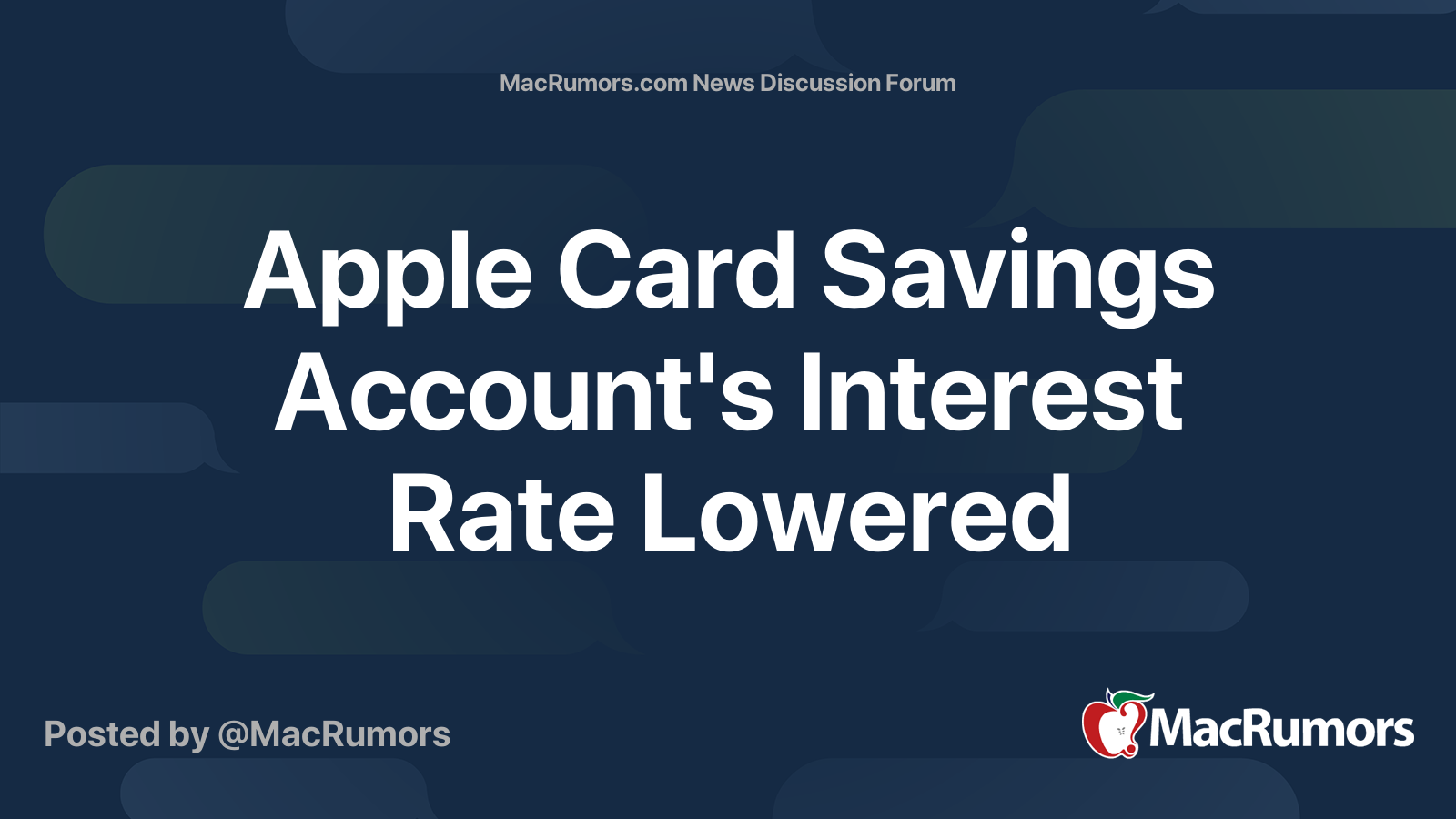 Apple Card Savings Account's Interest Rate Lowered | Page 2 | MacRumors ...