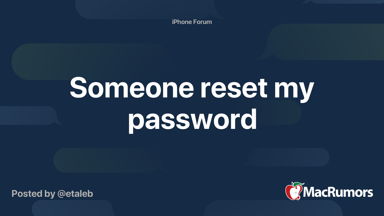 Image for Someone reset my password