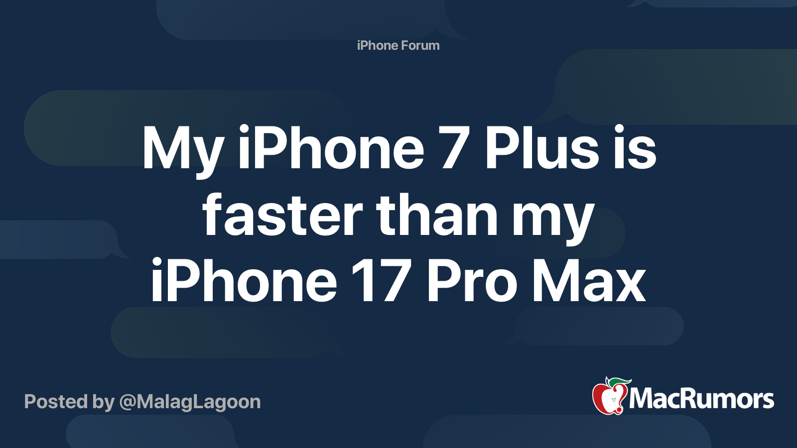 Image for My iPhone 7 Plus is faster than my iPhone 17 Pro Max