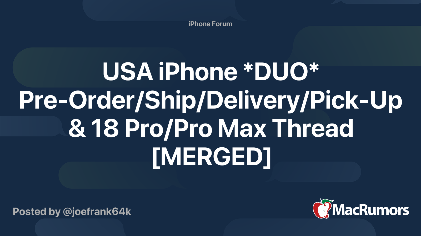 USA iPhone *DUO* Pre-Order/Ship/Delivery/Pick-Up & 18 Pro/Pro Max ...
