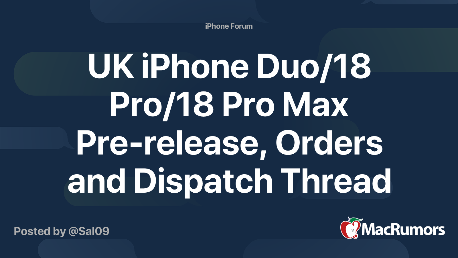 UK iPhone Duo/18 Pro/18 Pro Max Pre-release, Orders and Dispatch Thread ...