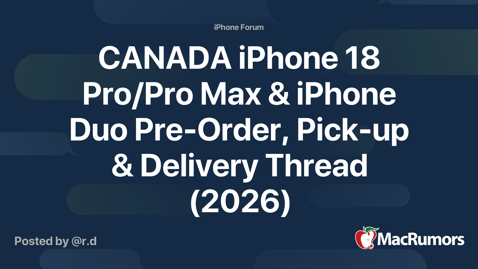 🇨🇦 CANADA iPhone 18 Pro/Pro Max & iPhone Duo Pre-Order, Pick-up ...