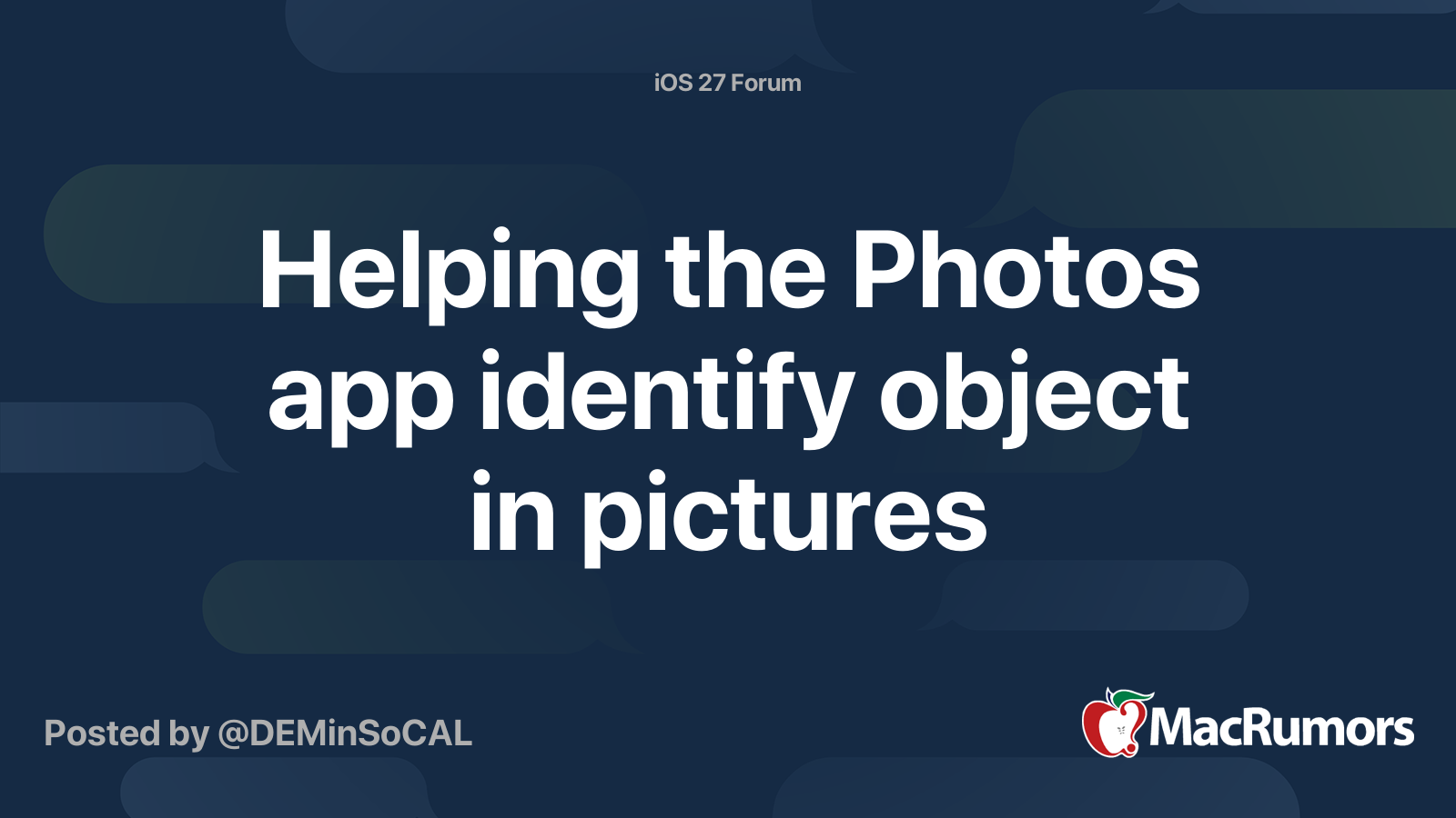 Helping the Photos app identify object in pictures | MacRumors Forums