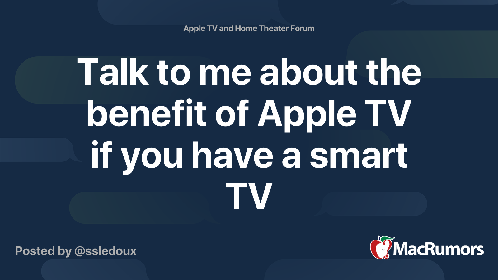 Talk to me about the benefit of Apple TV if you have a smart TV | Page ...