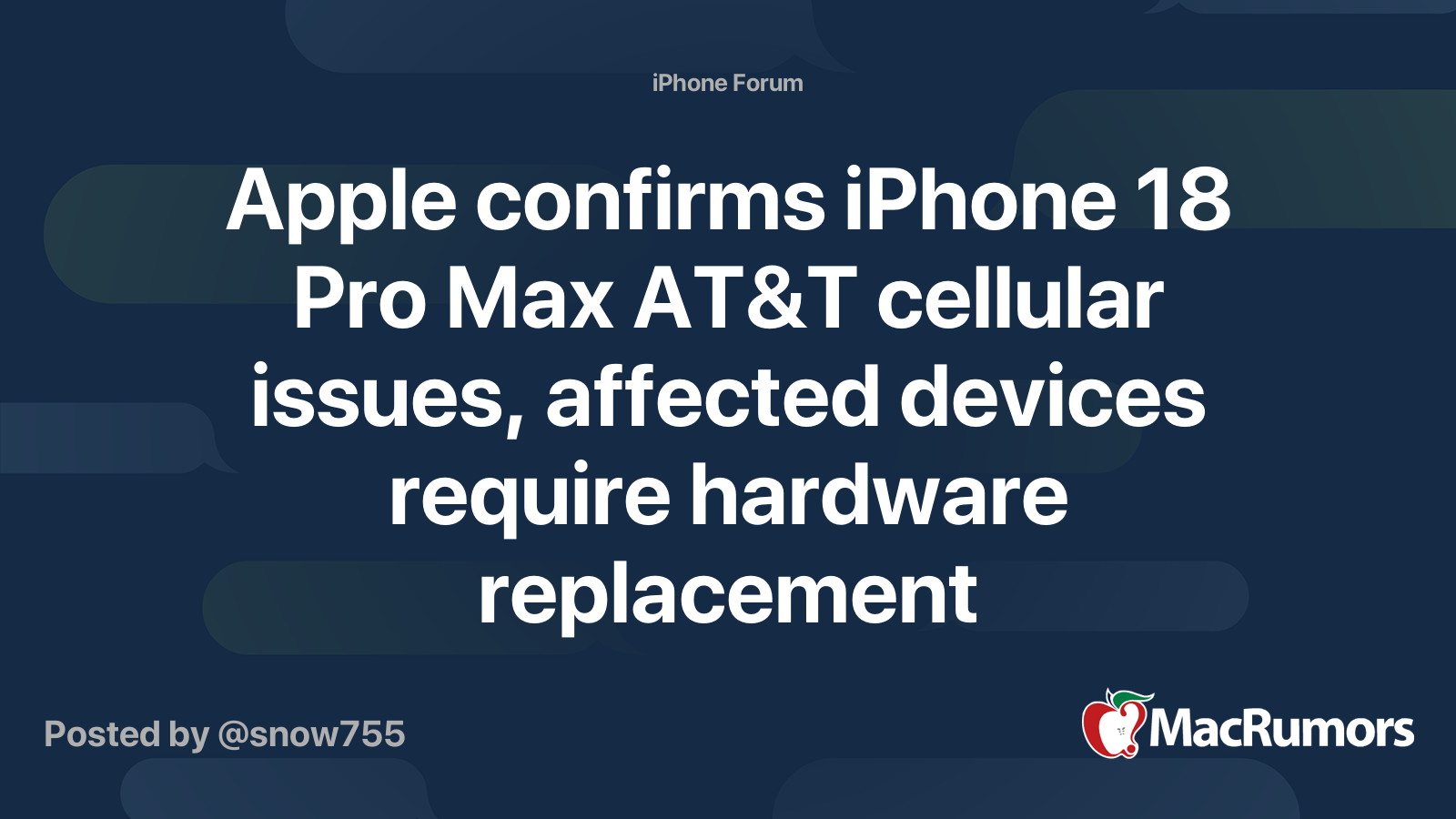 Apple confirms iPhone 18 Pro Max AT&T cellular issues, affected devices ...