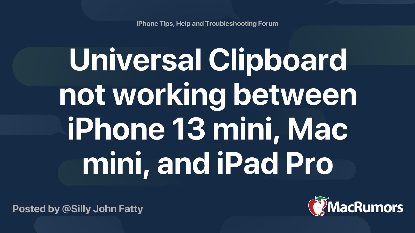 Universal Clipboard not working between iPhone 13 mini, Mac mini, and ...