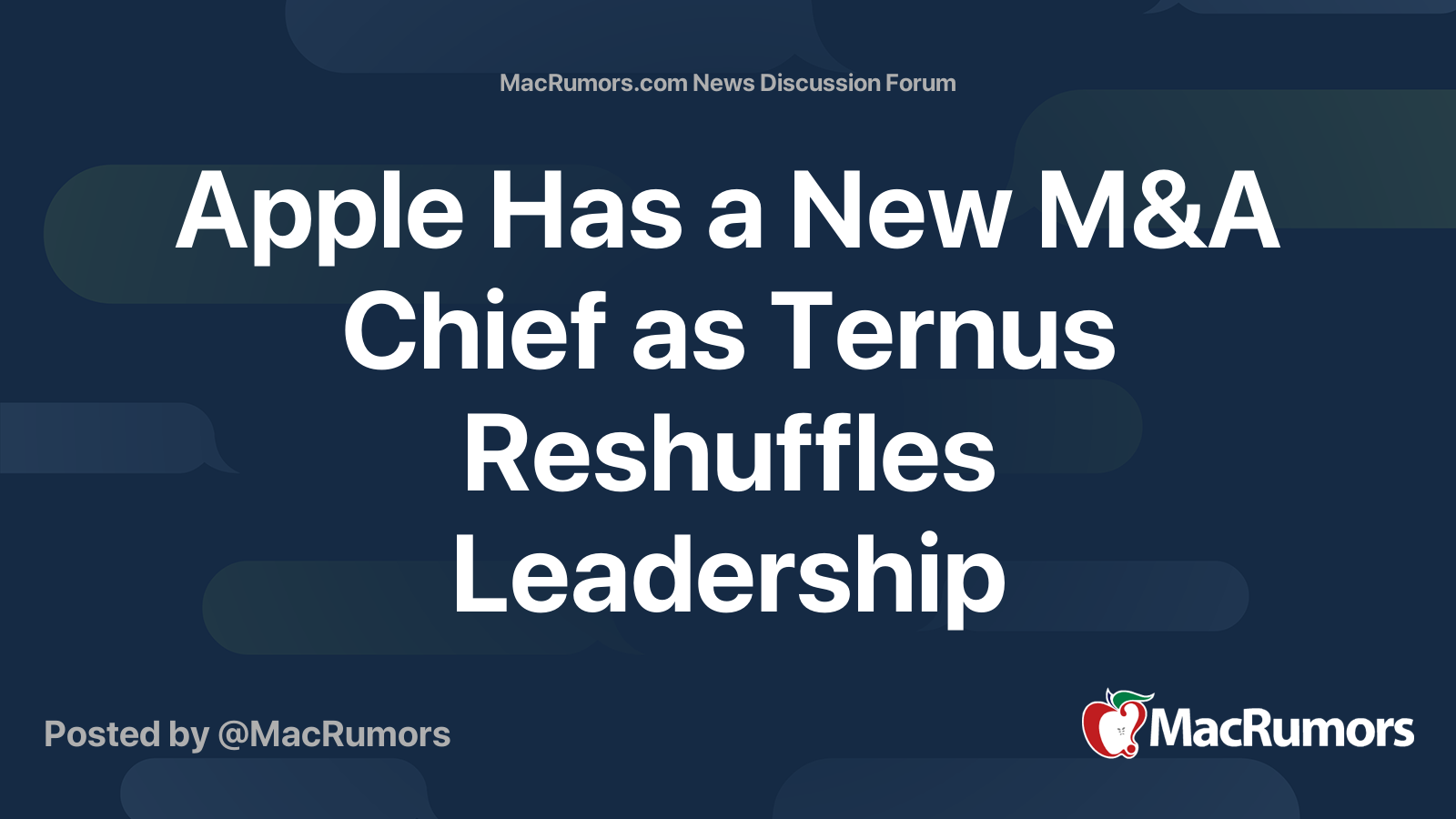 Apple Has a New M&A Chief as Ternus Reshuffles Leadership | Page 2 ...