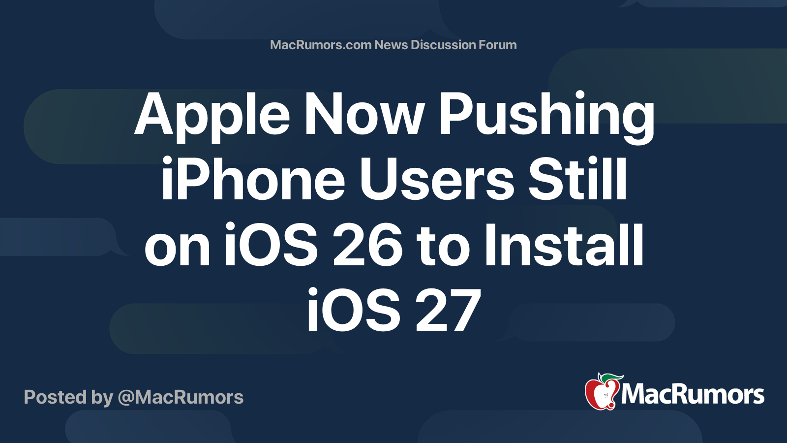 Apple Now Pushing iPhone Users Still on iOS 26 to Install iOS 27 | Page ...