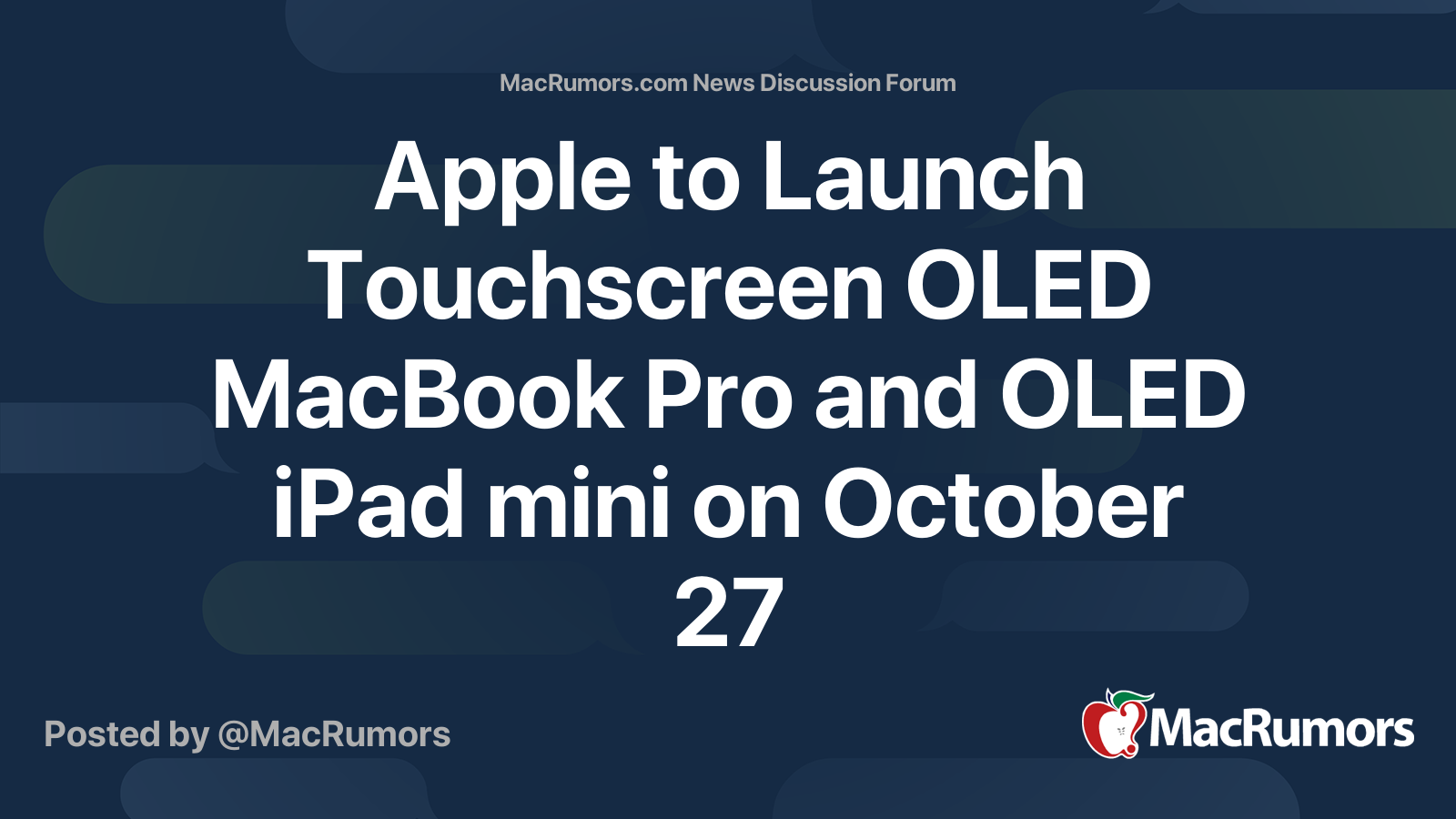 Apple to Launch Touchscreen OLED MacBook Pro and OLED iPad mini on ...