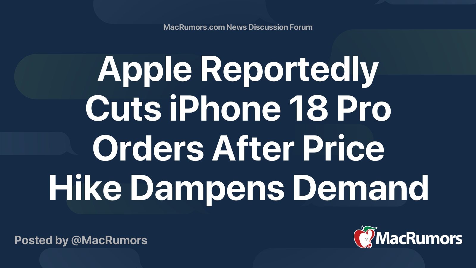 Apple Reportedly Cuts iPhone 18 Pro Orders After Price Hike Dampens ...