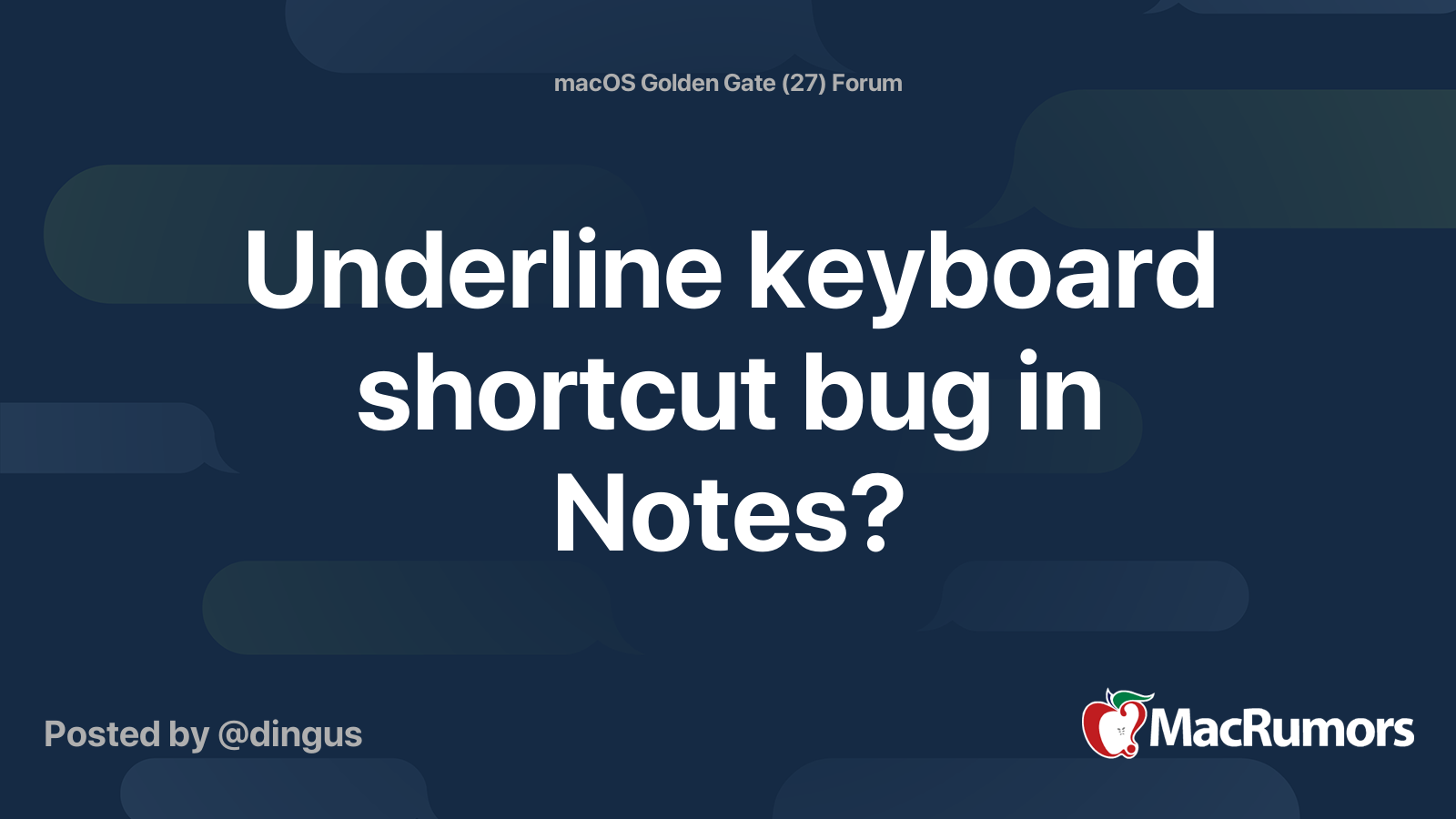Underline keyboard shortcut bug in Notes? | MacRumors Forums