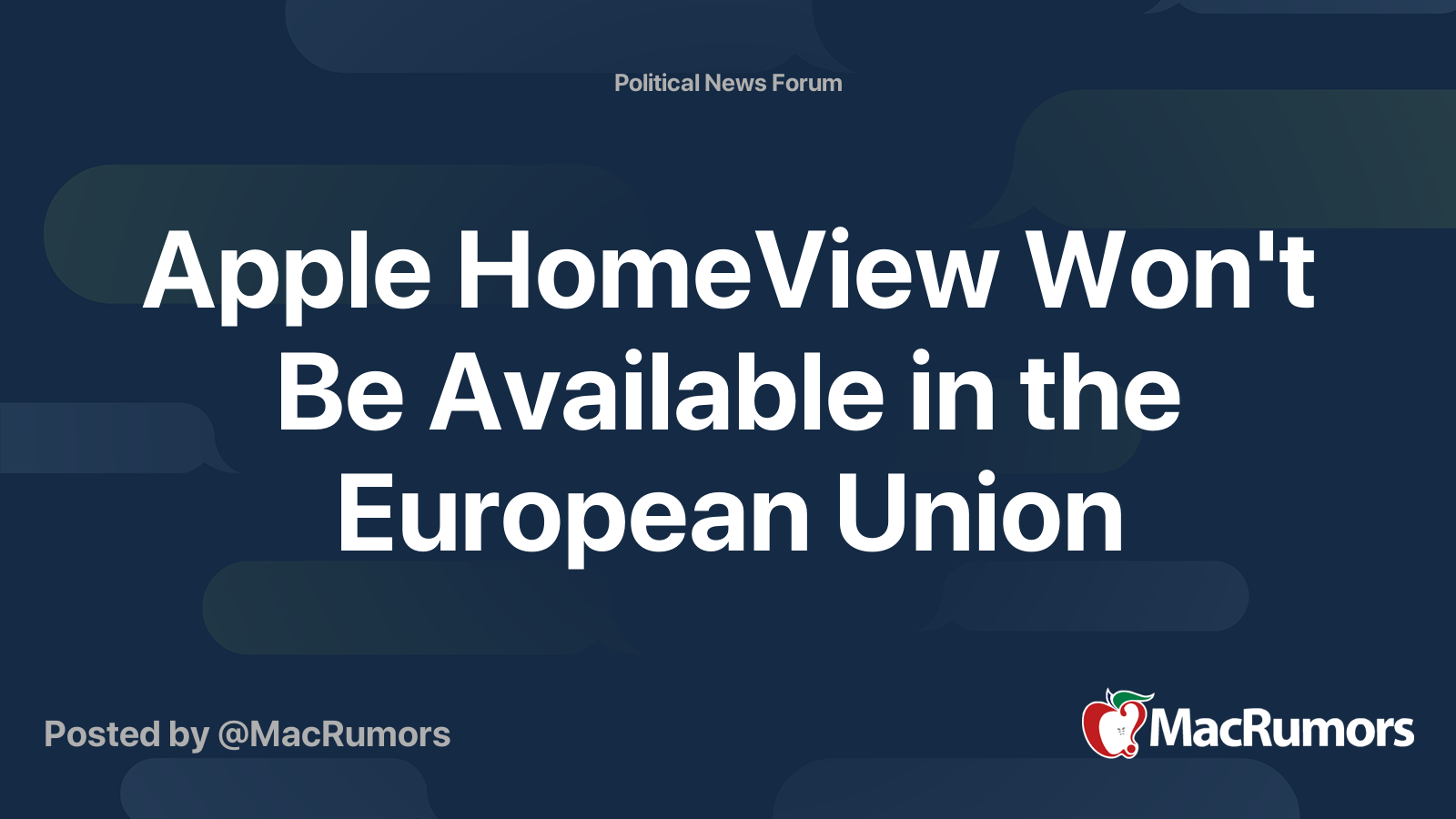 Apple HomeView Won't Be Available in the European Union | Page 3 ...