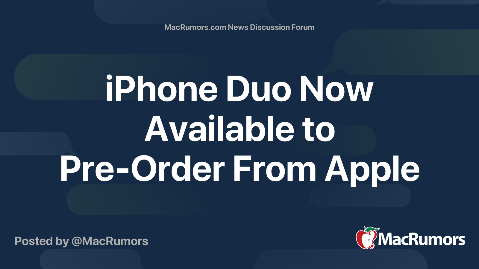iPhone Duo Now Available to Pre-Order From Apple | Page 6 | MacRumors ...