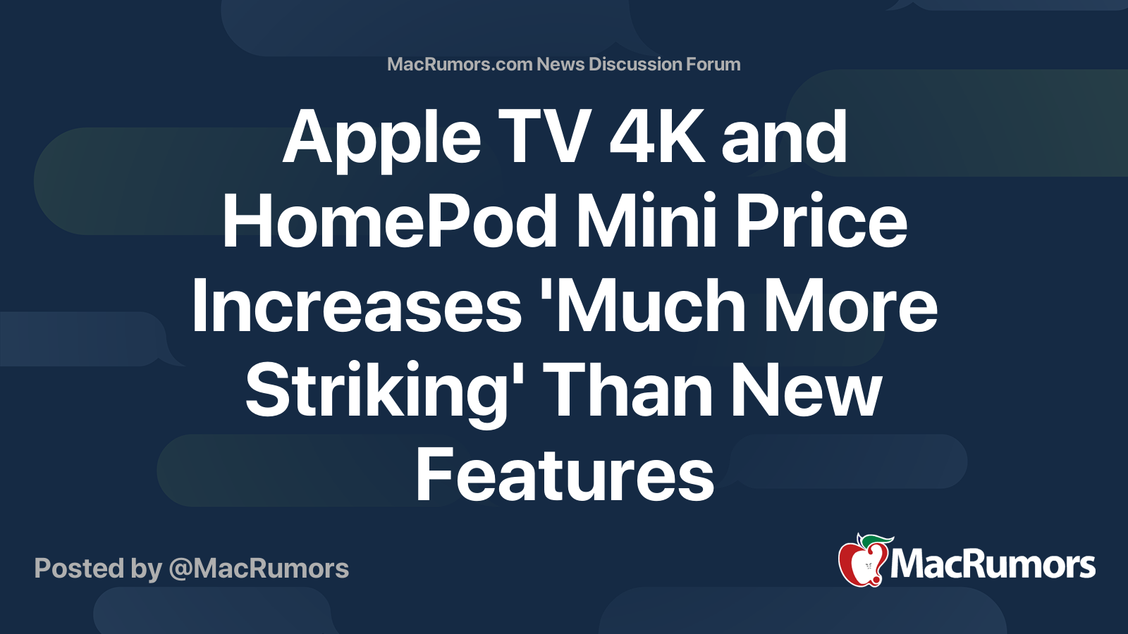 Apple TV 4K and HomePod Mini Price Increases 'Much More Striking' Than ...