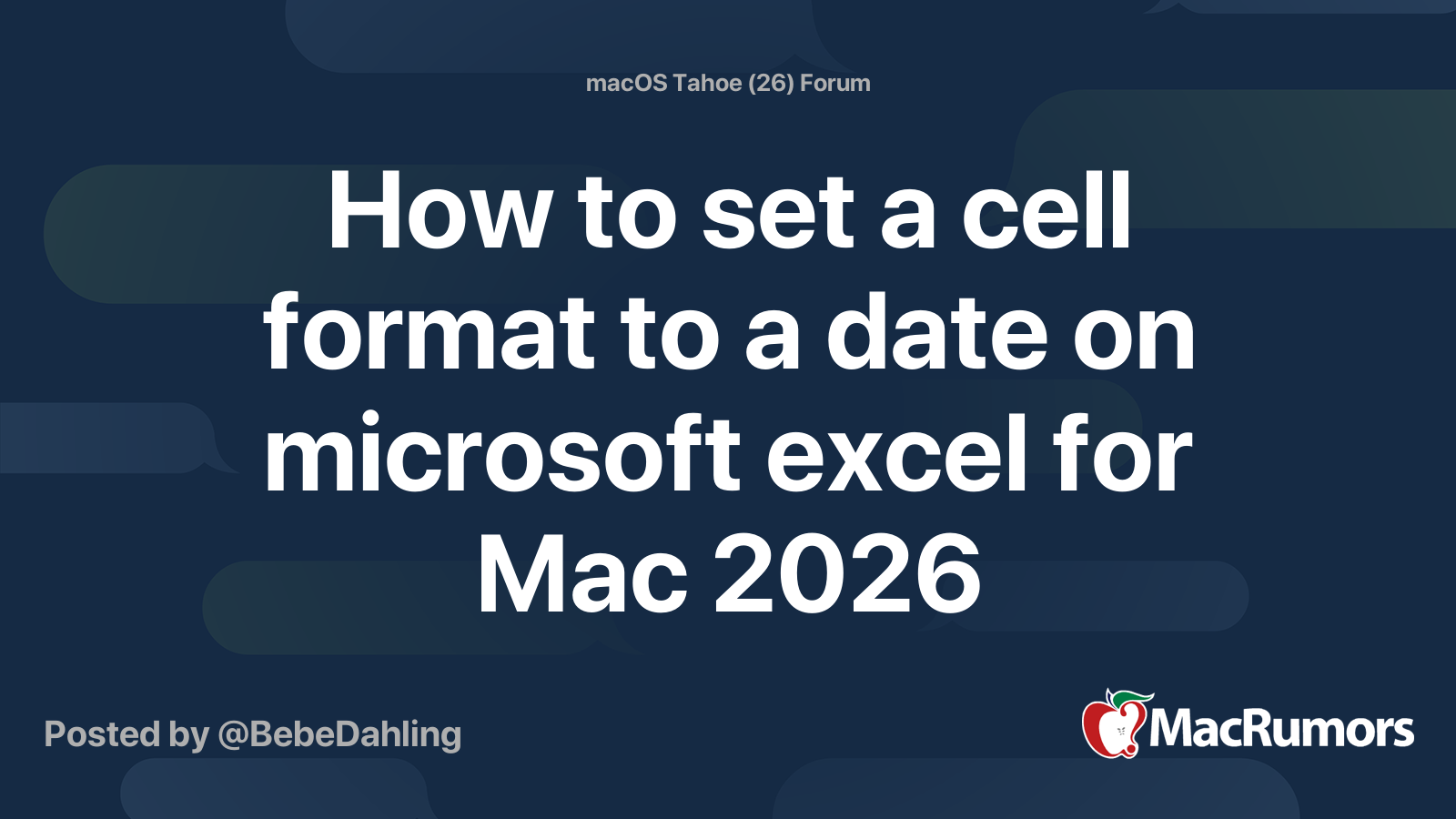 How to set a cell format to a date on microsoft excel for Mac 2026 ...