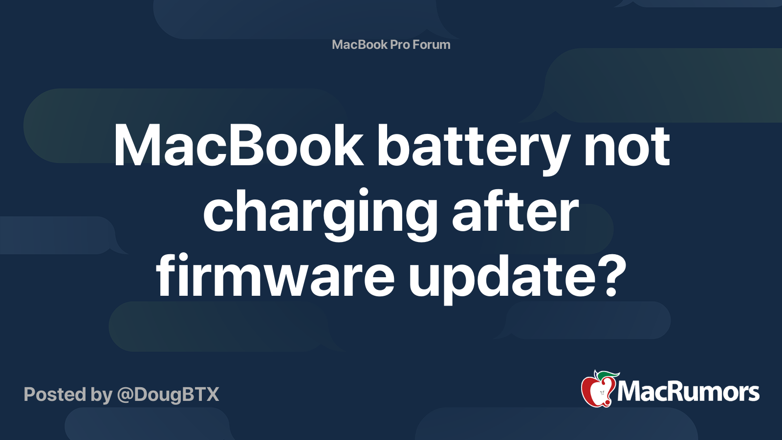 MacBook battery not charging after firmware update? | MacRumors Forums