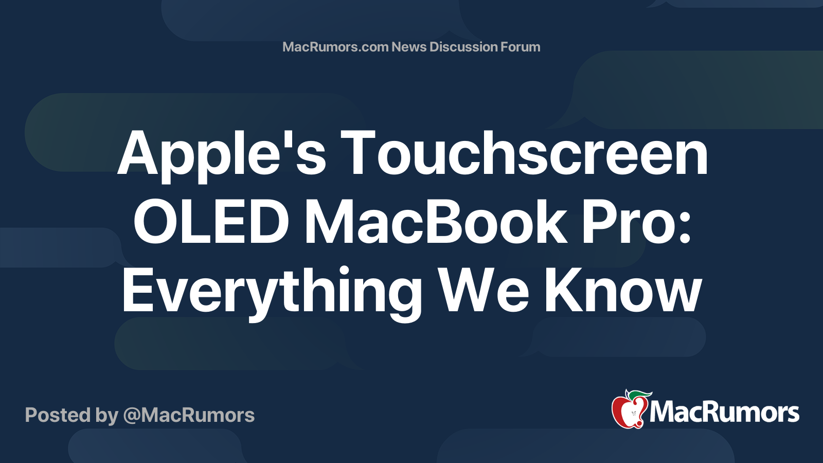 Apple's Touchscreen OLED MacBook Pro: Everything We Know | Page 3 ...