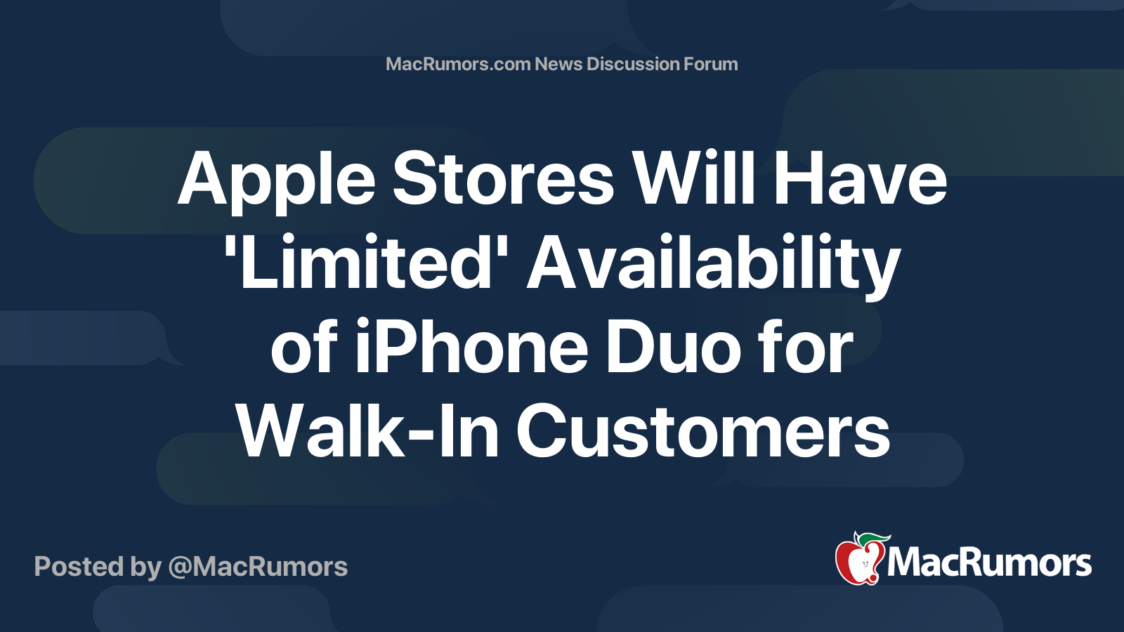Apple Stores Will Have 'Limited' Availability of iPhone Duo for Walk-In ...