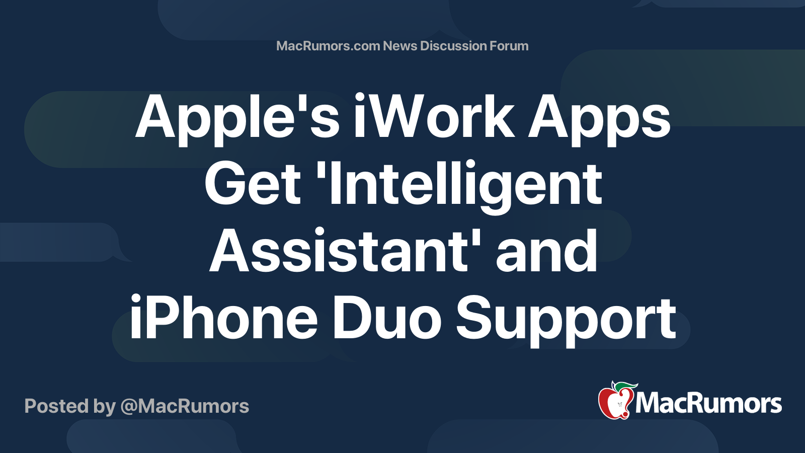 Apple's iWork Apps Get 'Intelligent Assistant' and iPhone Duo Support ...
