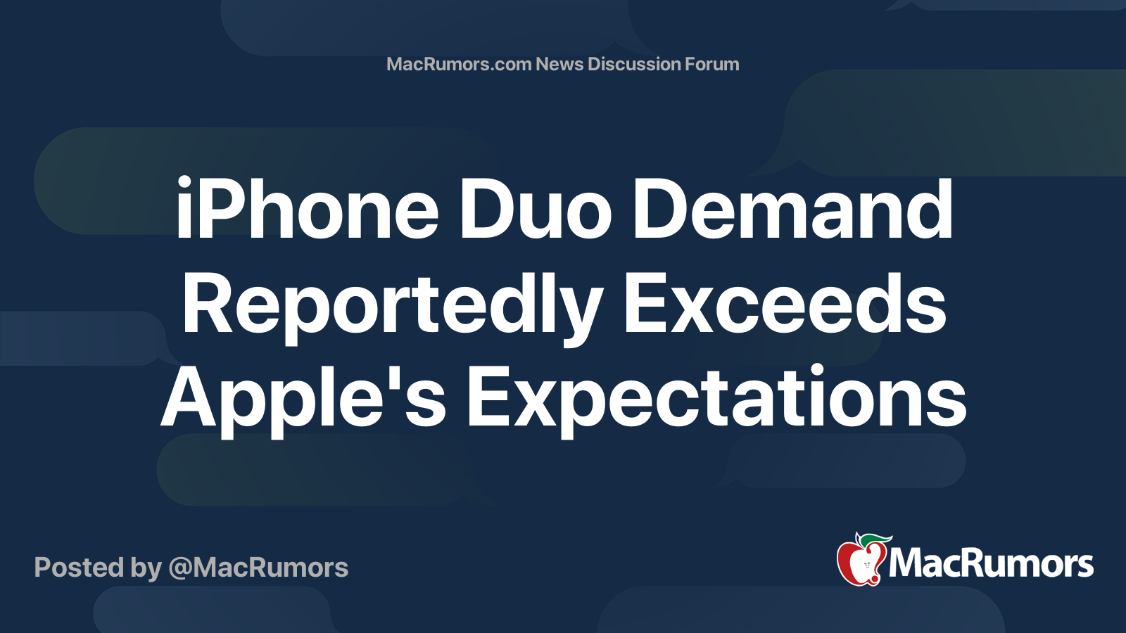 iPhone Duo Demand Reportedly Exceeds Apple's Expectations | Page 4 ...