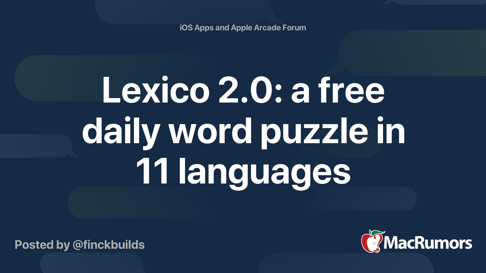 Lexico 2.0: a free daily word puzzle in 11 languages | MacRumors Forums