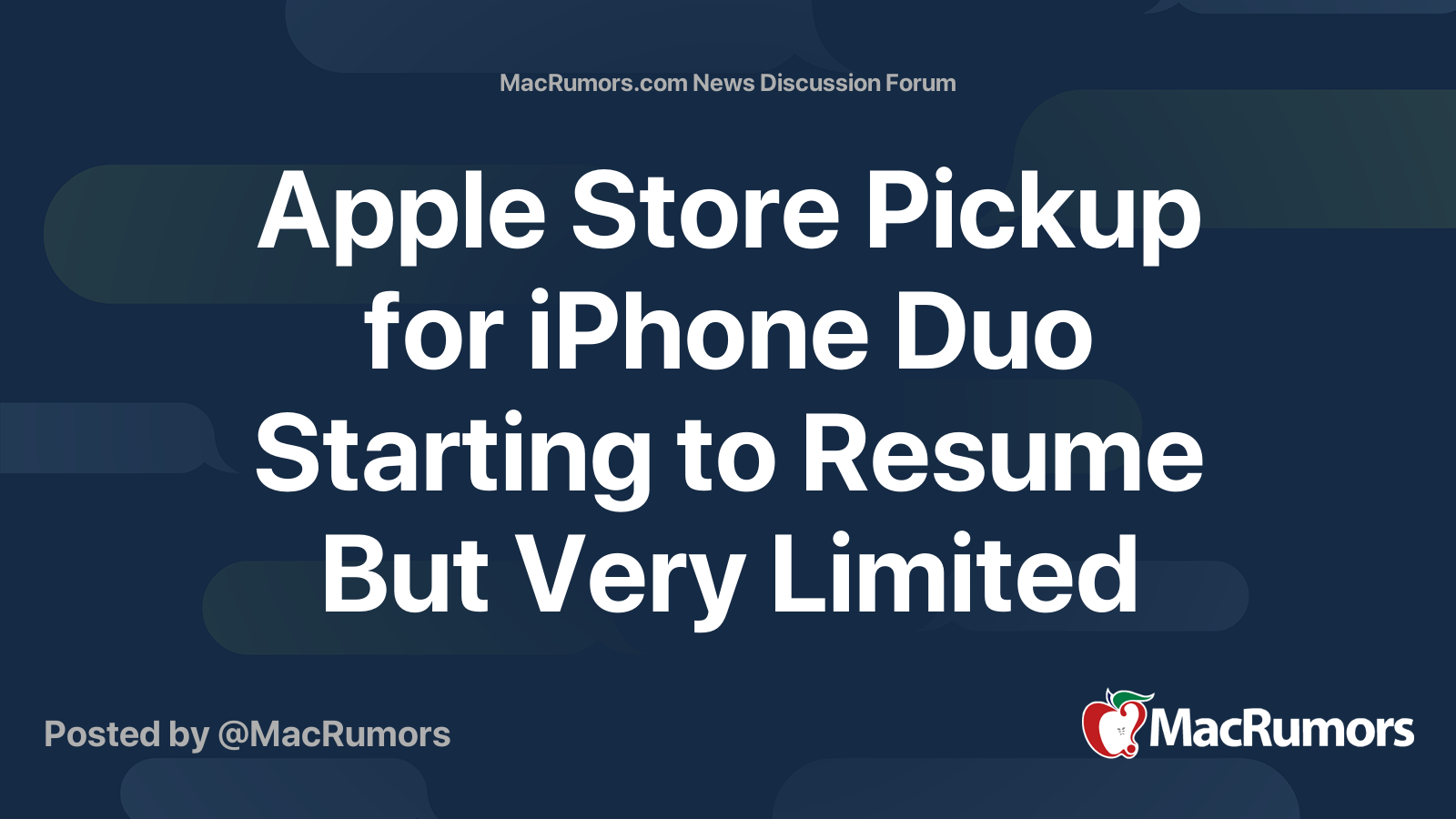 Apple Store Pickup for iPhone Duo Starting to Resume But Very Limited ...