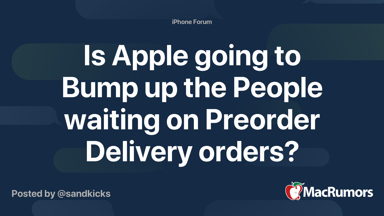 Is Apple going to Bump up the People waiting on Preorder Delivery ...