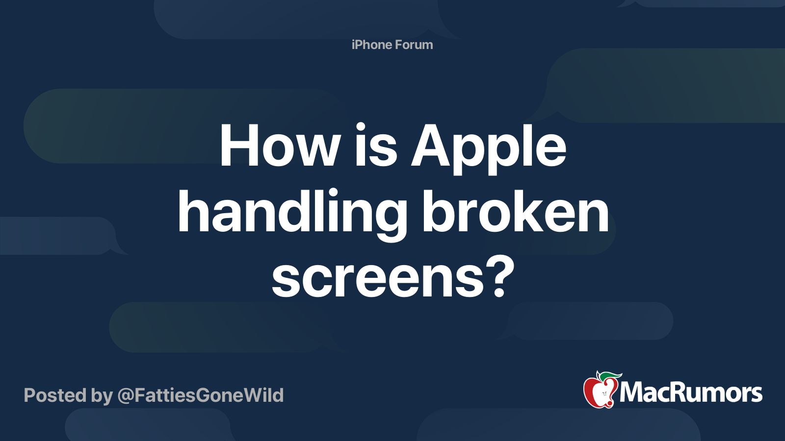 How is Apple handling broken screens? | MacRumors Forums