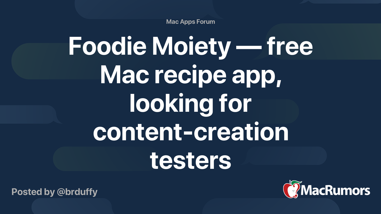 Foodie Moiety — free Mac recipe app, looking for content-creation ...