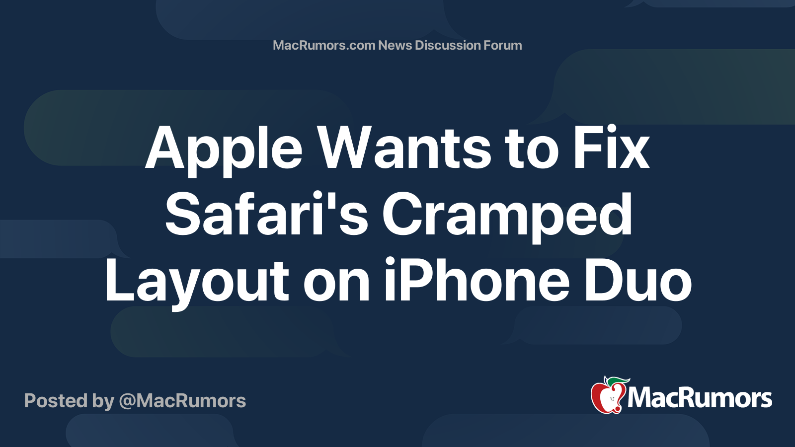 Apple Wants to Fix Safari's Cramped Layout on iPhone Duo | Page 3 ...