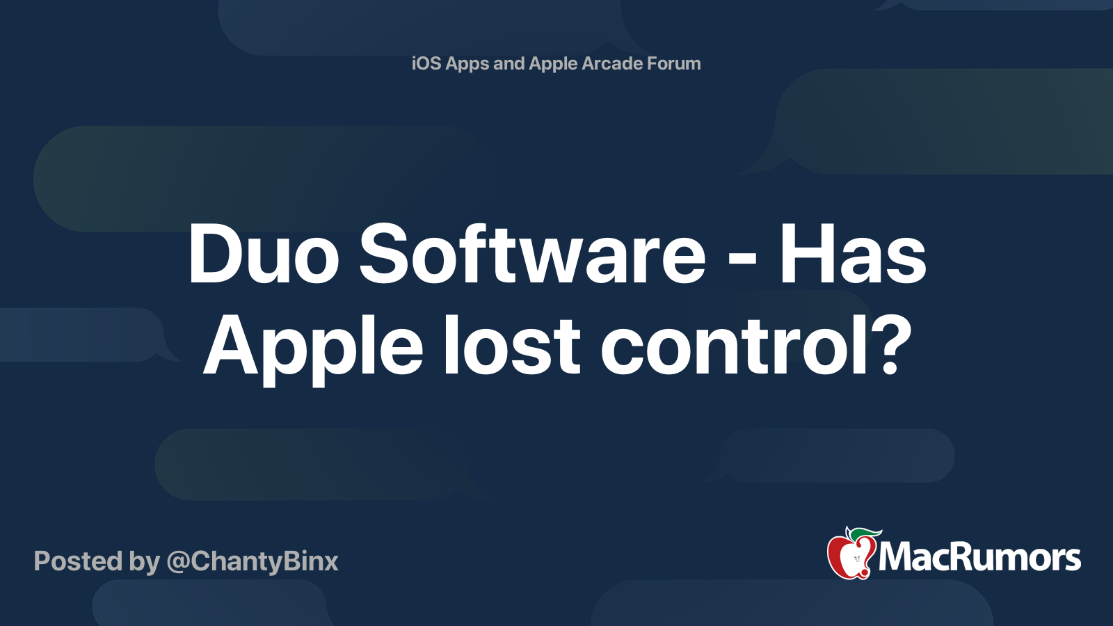 Duo Software - Has Apple lost control? | MacRumors Forums