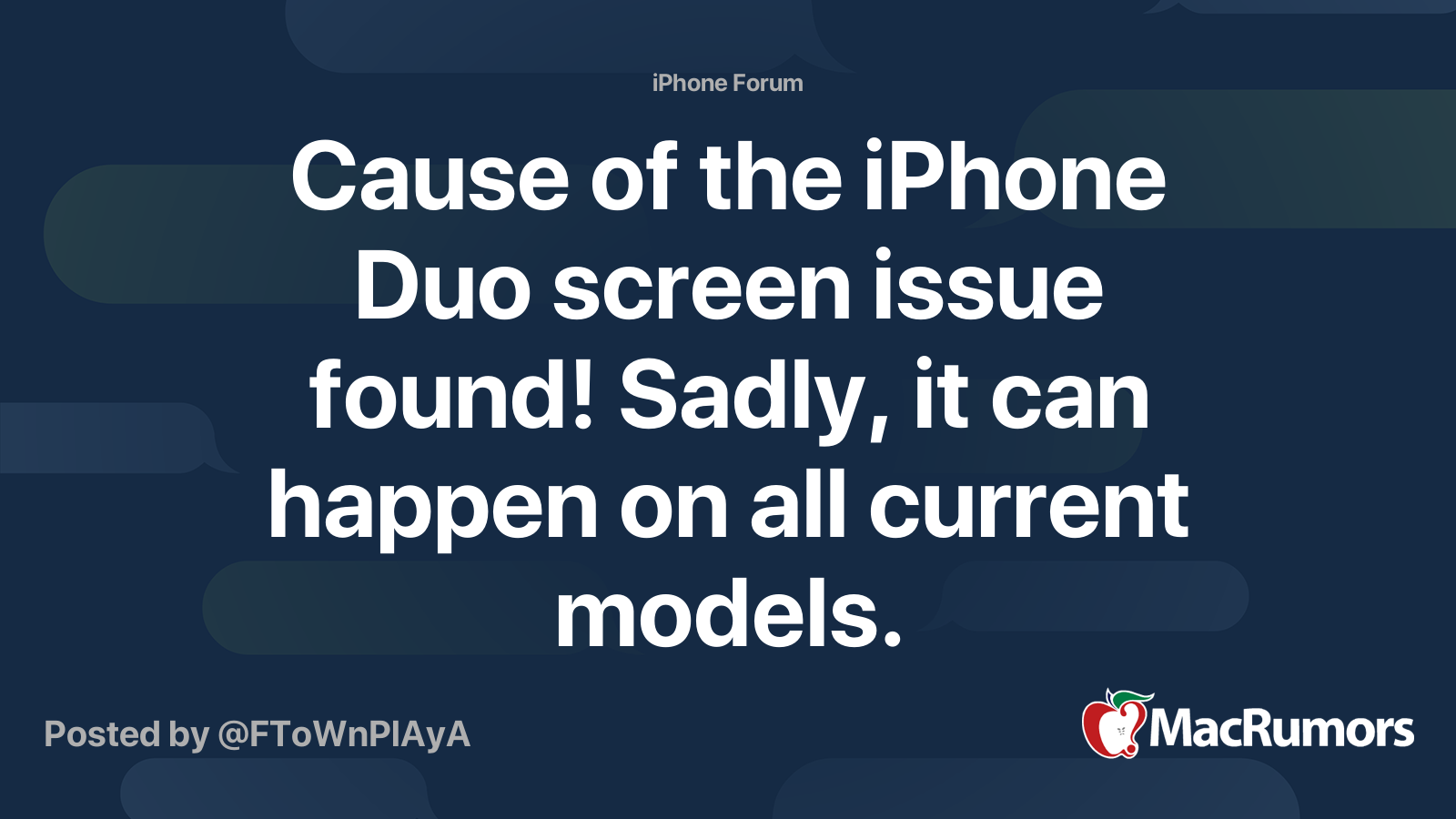Cause of the iPhone Duo screen issue found! Sadly, it can happen on all ...