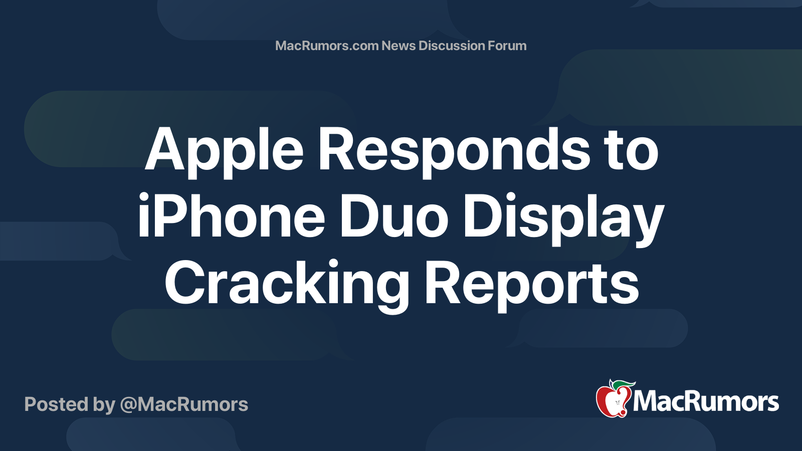 Apple Responds to iPhone Duo Display Cracking Reports | Page 3 ...