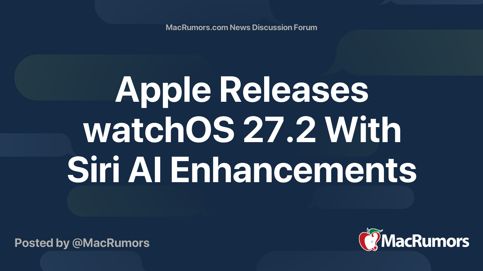Apple Releases watchOS 27.2 With Siri AI Enhancements | Page 2 ...
